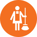 employee cleaning icon